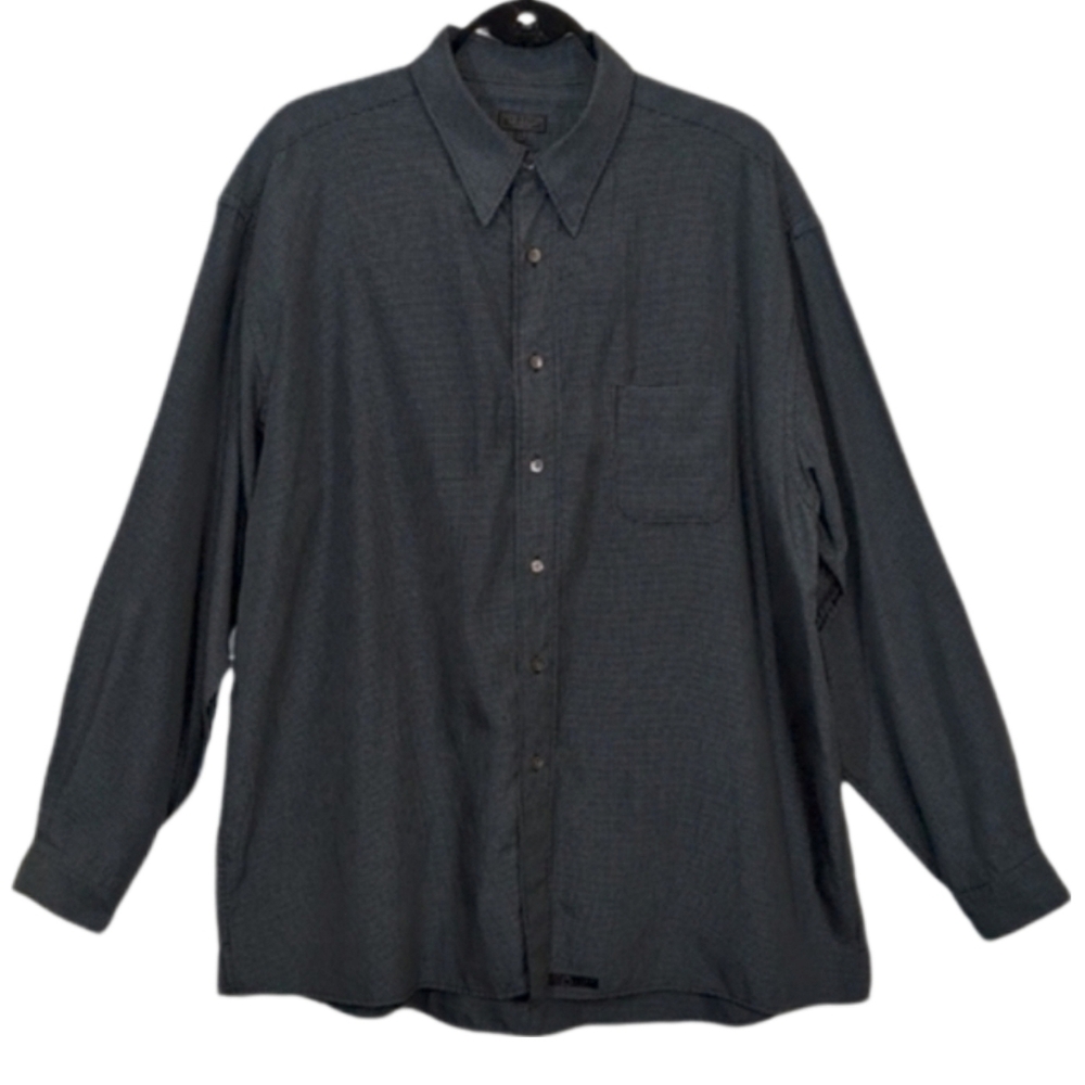 Ted Baker Checkered Button Down Shirt Forest Green Black Long Sleeve Mens XL